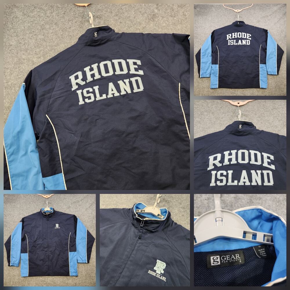 VTG Rhode Island University Jacket Mens XL NCAA Basketball Windbreaker 90s